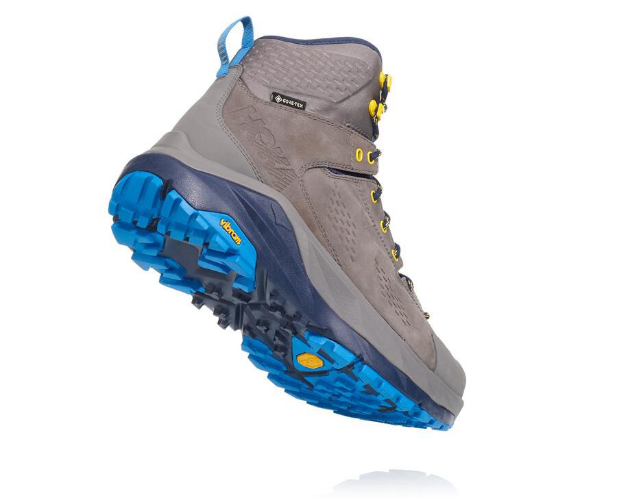 Hoka One One Hiking Boots Mens Grey/Blue - Kaha GORE-TEX - 61320CGMN